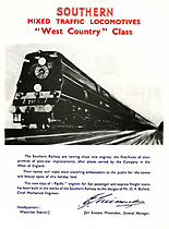 West Country Class Leaflet - Front
