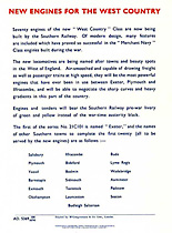 West Country Class Leaflet - Back